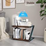 HUANUO Printer Stand, Desktop Stand for Printer, Printer Stand with Storage, Desktop Shelf with Anti-Skid Pads, Printer Table Organizer, Printer Shelf w/ 2 Tier Tray & Hardware & Steel (Light Wood) - Image 4